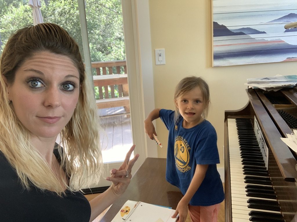 Tara and her piano student 