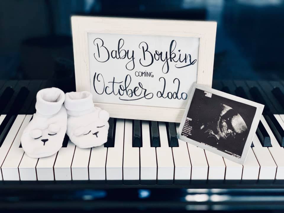 Baby boykin annoucement photo