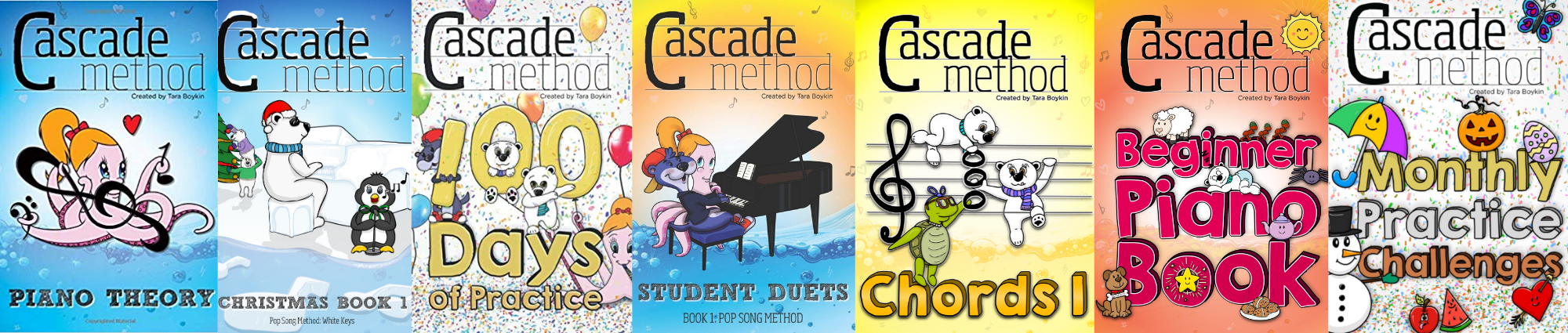 A full collage of the cascade method book collection