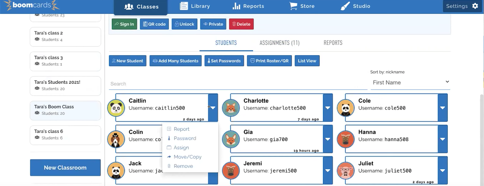 Adding in Assignments to Boom Learning