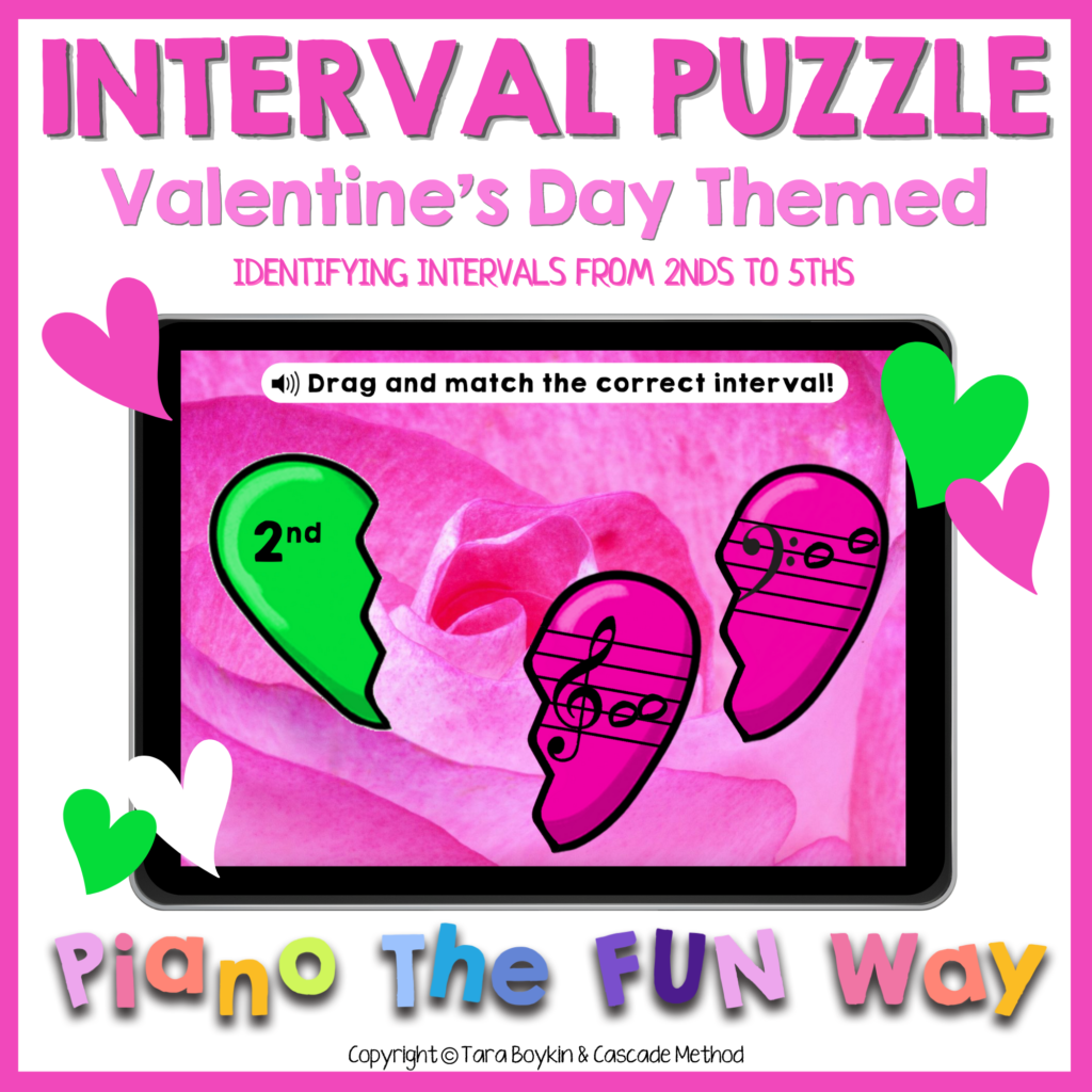 Piano Interval Puzzle Game for kids