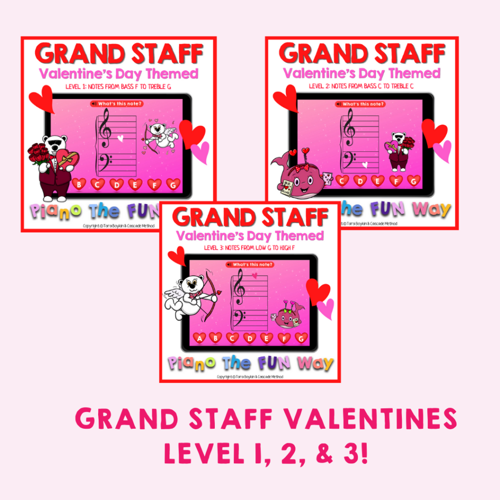 Grand Staff Valentine's Themed Piano Game for Kids
