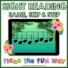 Sight Reading Cards (Same, Skip, Step) Tropical