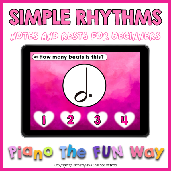 Simple Rhythms Notes & Rests (Valentine's Theme)