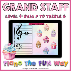 Grand Staff Cupcake Theme Level 1