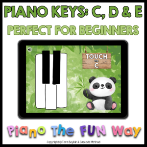 Piano Keys (Panda Theme) - Identify C, D or E for Beginners