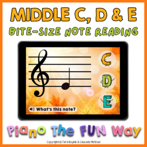 Middle C, D & E: Bite-Size Note Reading
